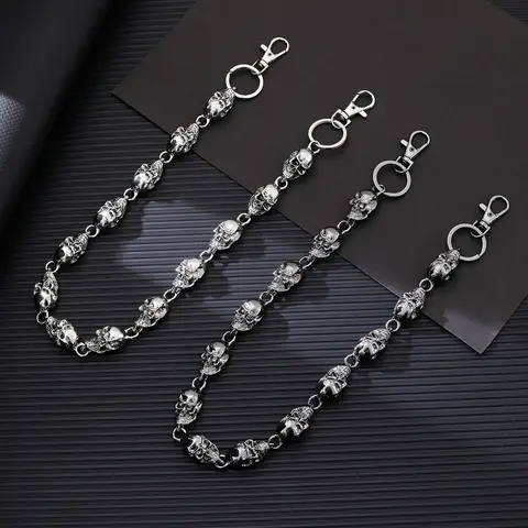 Unisex Metal Skull Waist Chain - Hip Hop Punk Diablo Style Jeans Accessory, Women's Body Chain with Front-Tie Closure, Breathable Quick-Drying for Beach, Casual Outdoor Events, Bikini Set Compatible