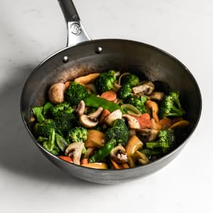 De Buyer MINERAL B Carbon Steel Fry Pan - 9.5" Diameter, 6.9" Cooking Surface - Ideal for Searing, Sauteing & Reheating - PFAS, PFOA & PFOS Free - Made in France