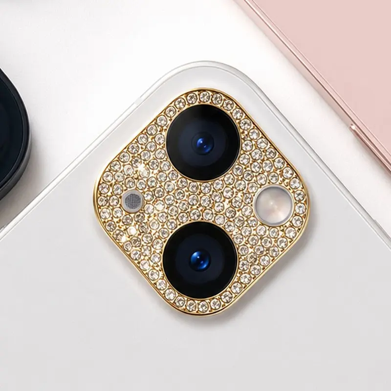 1pc Metal Diamond Coated Protective Film For Camera Lens And Screen, Compatible With IPhone 16/15/14/13/12/11/Pro/Pro Max/Plus/Mini, Crystal Texture, Lens Protector, Phone Accessories, Mobile Phone Accessory