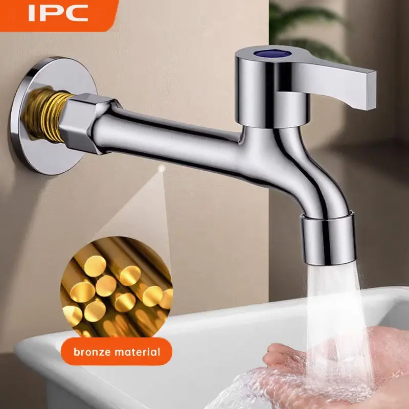 Single Cold Water Faucet for Kitchen/bathroom, Extended Design, Modern Style, Copper Alloy Valve Core, Durable and Smooth
