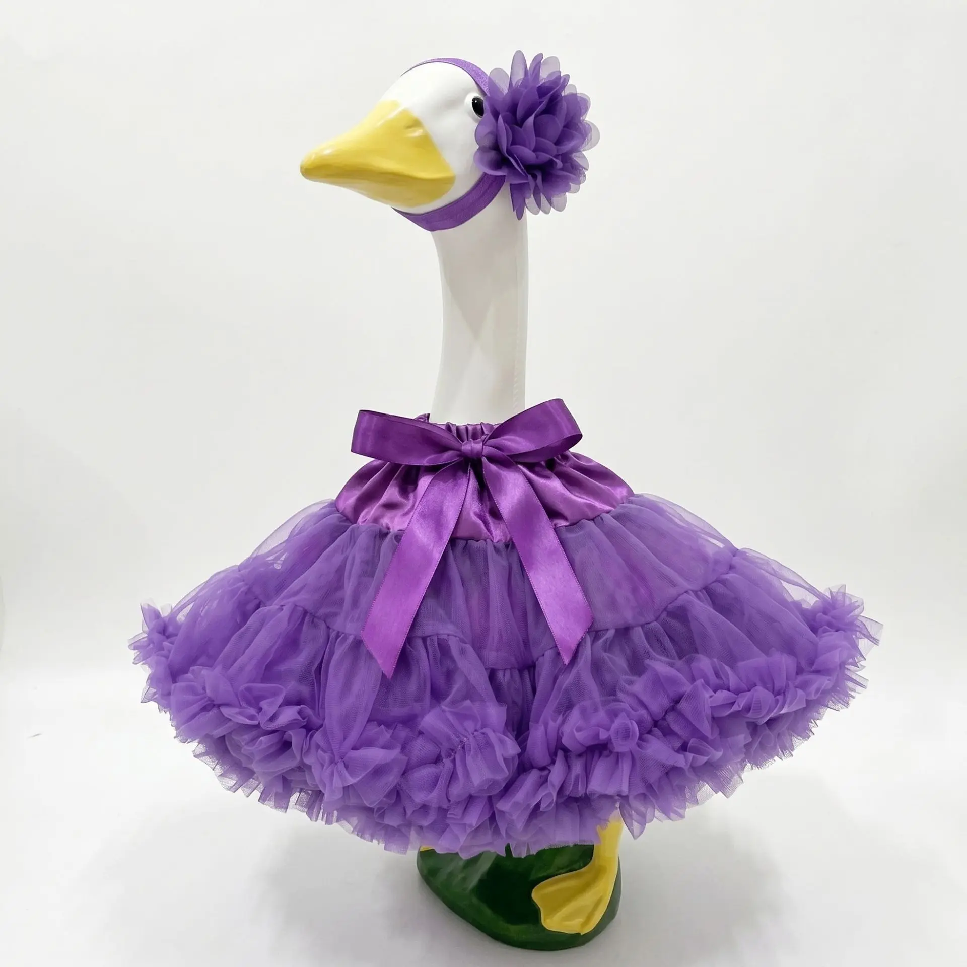 23-Inch Porch Feathered Sheer Dress Ballet Costume Set, Elegant Performance Wear, No Feathers Included, Perfect for Dance Events