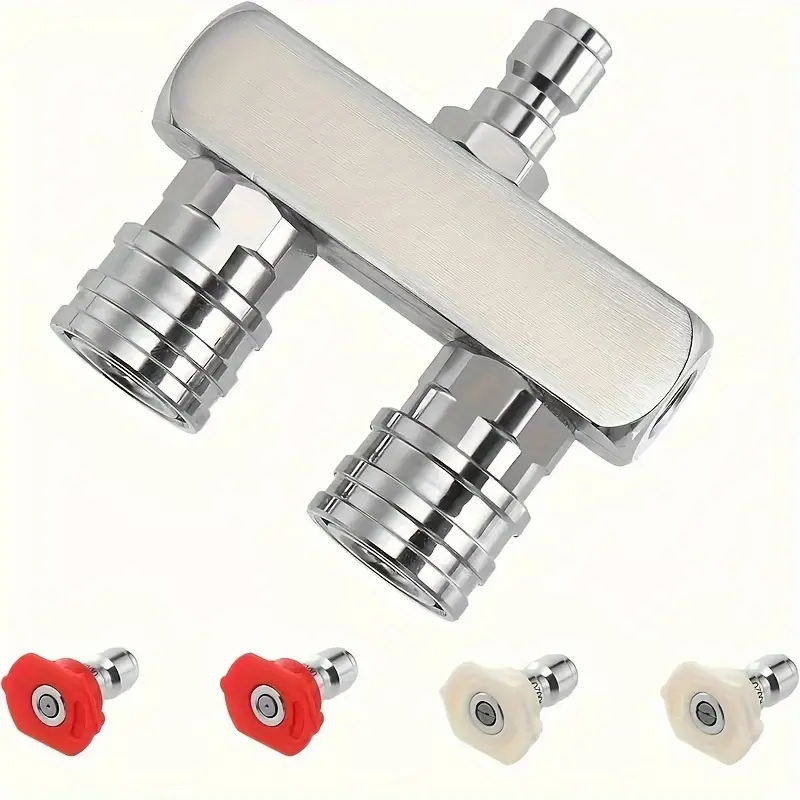High-pressure cleaning head, 2-in-1 electric cleaning nozzle, dual high-pressure cleaning nozzle, with 4 high-pressure cleaning nozzles 1/4 inch quick connection, 5000 PSI for efficient cleaning of various stains