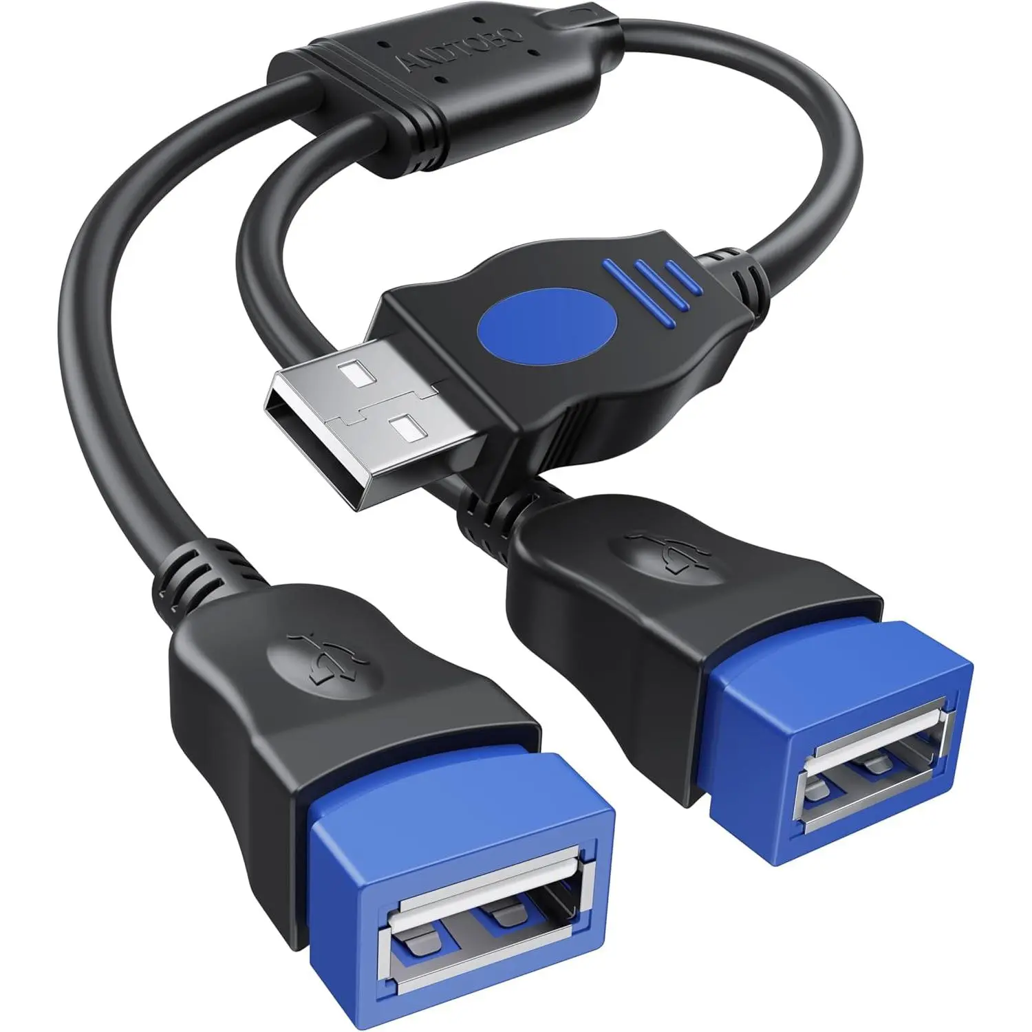 USB Splitter, USB Y Splitter  USB 2.0 Charger  1 Male to 2 Female Power Cord Extension Hub Adapter  for /Laptop/LED etc