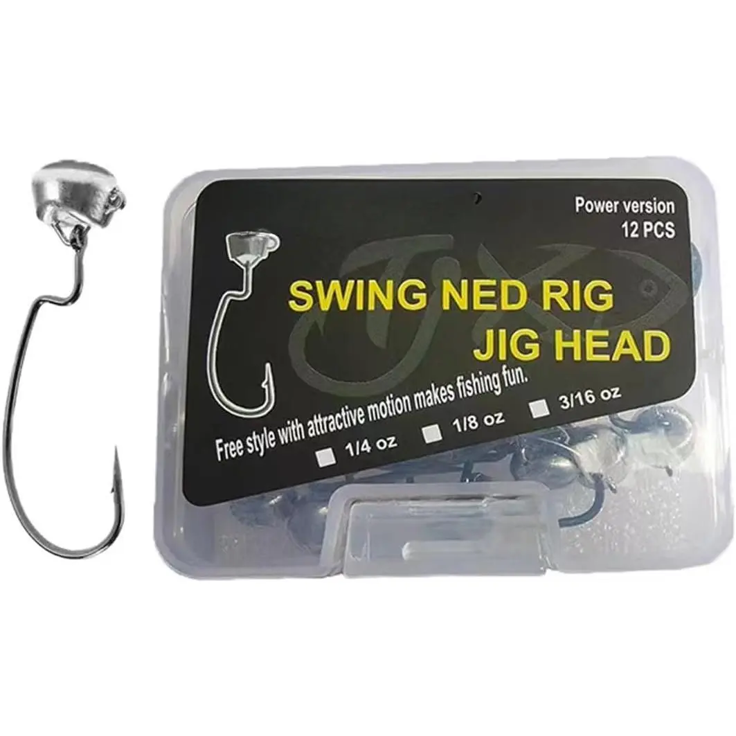 Ned  Jig Heads Texas  Weighted Swimbait Hooks Offset Worm Hooks for Bass Fishing 1/4 1/8 3/16oz