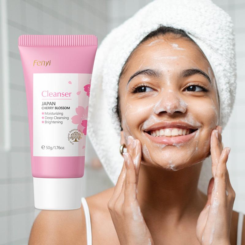 Japanese Cherry Blossom Skincare Set 5 Pieces, Deep Cleansing Hydration, Brightening Skin Tone, Soothing Repairing Facial Care