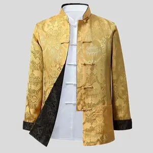 Men Chinese Dragon Shirt Kung Fu Coats China New Year Tang Suit Traditional Chinese Clothing For Men Jackets Hanfu Men Clothing