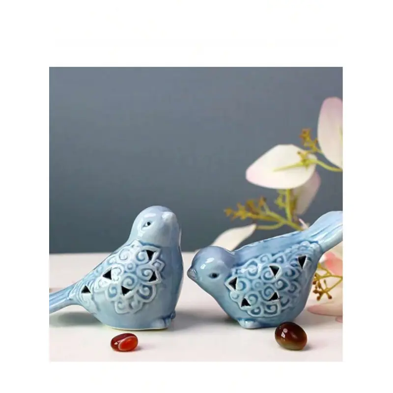 2-Piece Multicolor Ceramic Bird-Shaped Ornament Set, Washable Home/Office Tabletop Decor, 2-Piece Pair Set Ideal Gift for Back to School, Valentine's Day Recipients