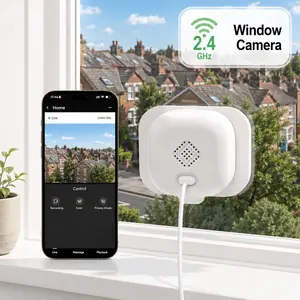 Window Camera, 2.4GHz WiFi Indoor Security Cam with AI Human & Motion Detection, Two-Way Audio, 24/7 Recording, Phone App Control,Easy Installation, Cloud/TF Card Storage Supported