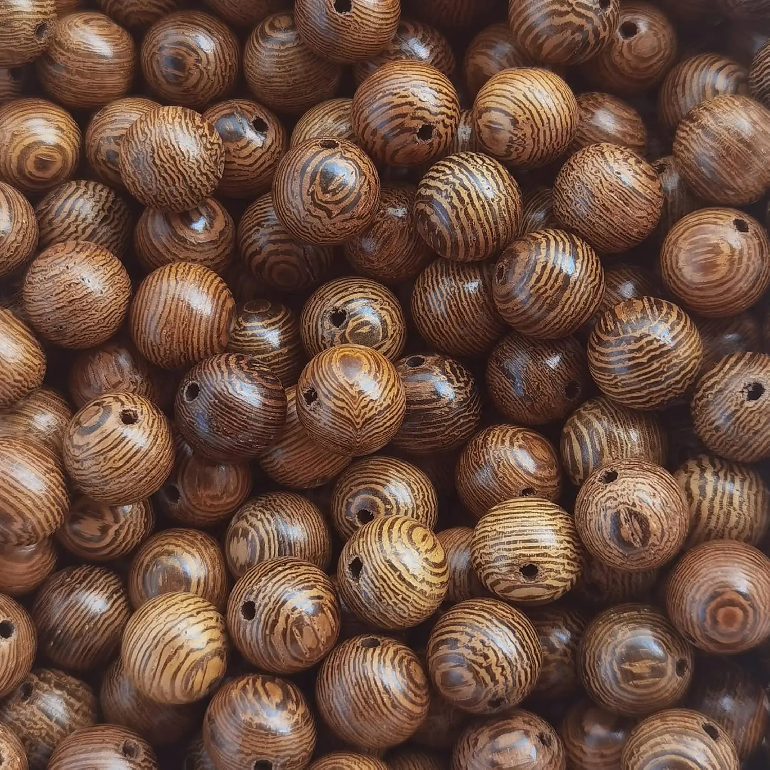 1200 count 6mm Dark Brown Wooden Beads  Stripe  Beads | for Bracelets  Making and Crafting