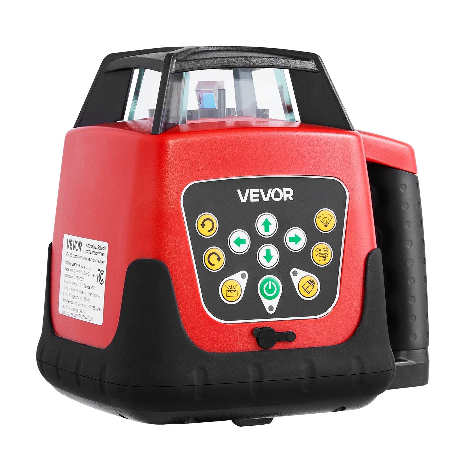 【FathersDayGift】 VEVOR Rotary Laser Leveler Tool Kit, 2000ft 360-Degree Self-Leveling Green Horizontal Laser Transit, with Tripod, Receiver, Remote Control, Scale, Toolcase, IP66 Waterproof, 0.80in/100ft Accuracy for Construction