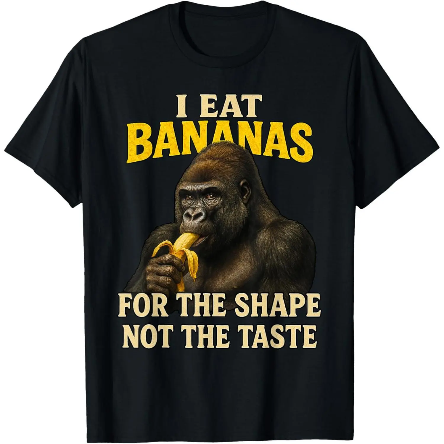 Women's Funny 'I Eat Bananas' Graphic T-Shirt - Round Neck, Short-Sleeve, Breathable Cotton Classic Fit Meme Tee, Sarcastic Apparel