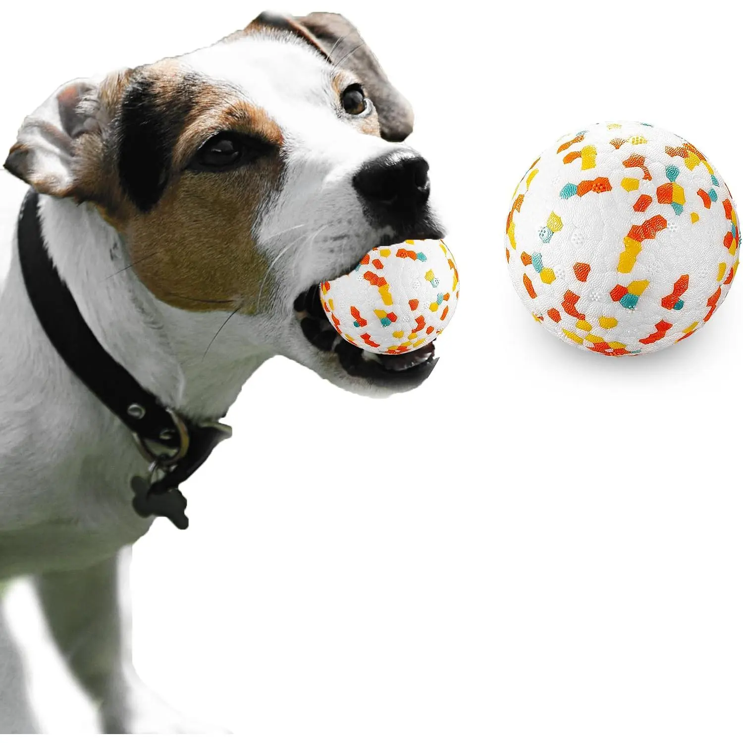 Balls, Indestructible   Ball for Aggressive Chewers, Durable High Elasticity Interactive Ball for   Catch and Fetch, Large Medium Small  and Puppies(2.5in, 1 count)