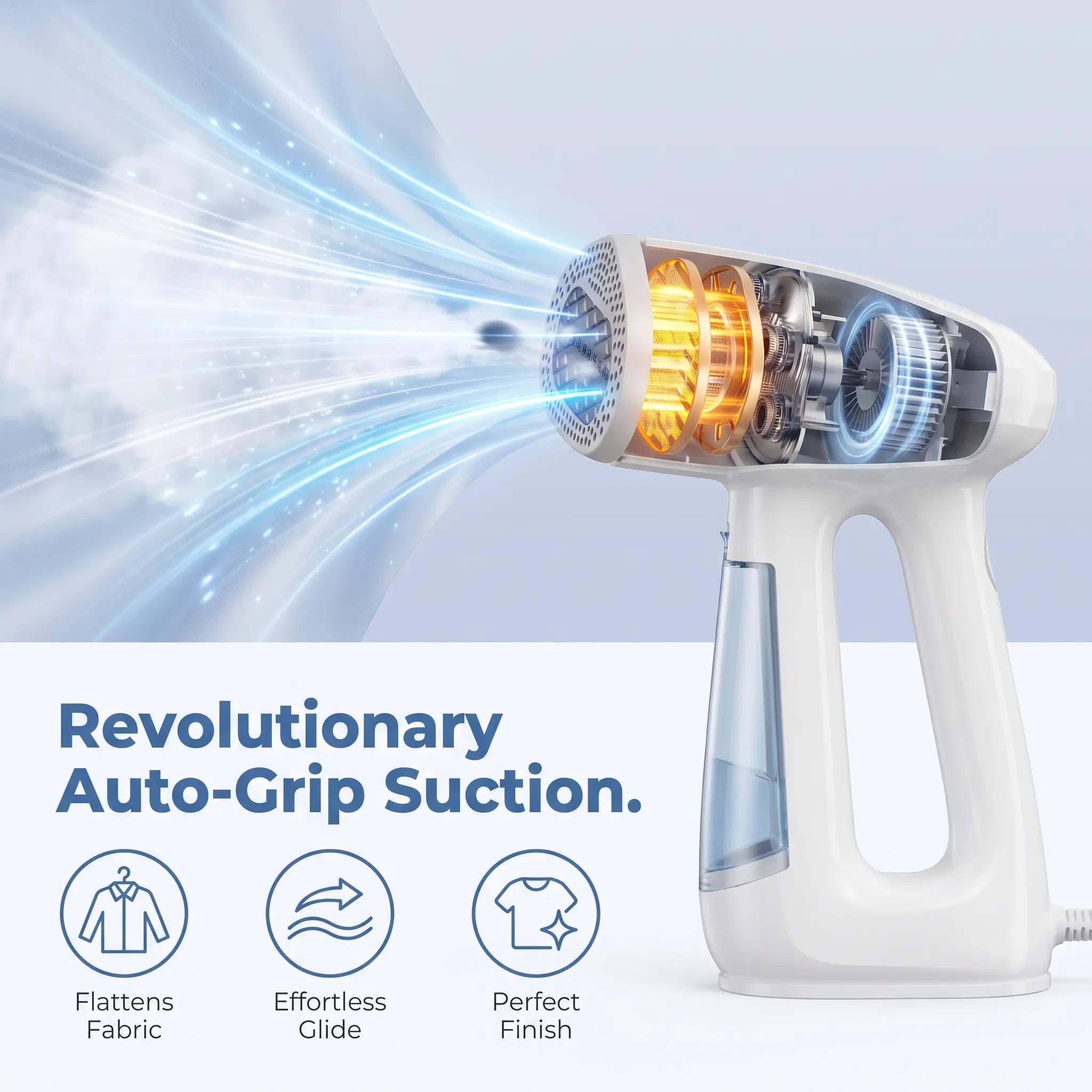 1000W Fast Heat Handheld Garment Steamer, Portable Travel Steam Iron for Clothes, Compact Vacuum Clothing Wrinkle Remover, Ideal for Household Use & Business Trips