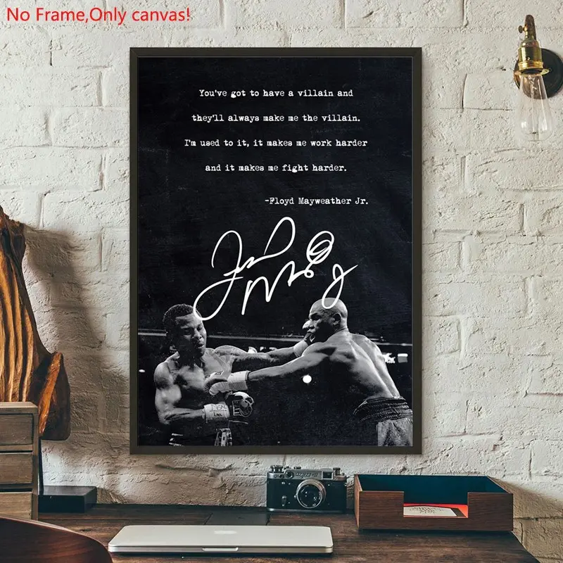 1 piece/set frameless canvas painting print poster, Classic realistic Boxing Sports star art, Boxing Floyd Mayweather Jr, a perfect gift for mixed martial arts loves, ideal gift for bedroom, living room, dorm hallway, kitchen,s mural, wall decor
