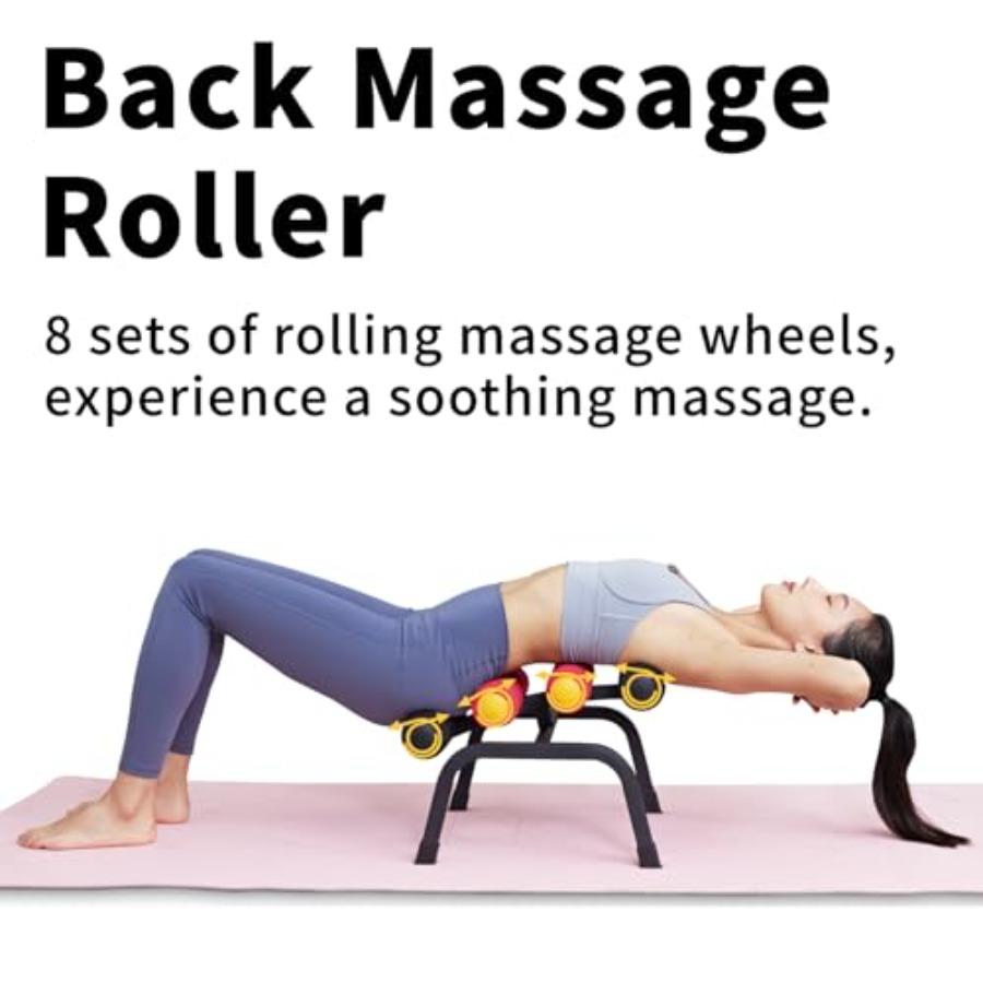 Foldable Mini Inversion Table with Back Massage Roller for Back Pain Relief Adjustable Ab Machine