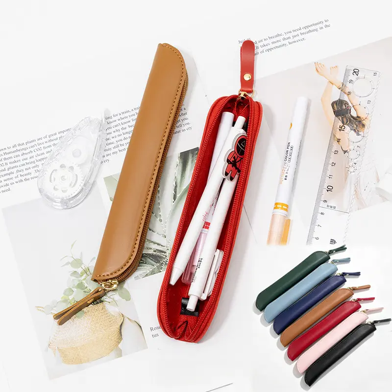 Lightweight Mini Zipper Pencil Pouch – Portable Small Pencil Case, Space-Saving Stationery Organizer for School, Office & Travel