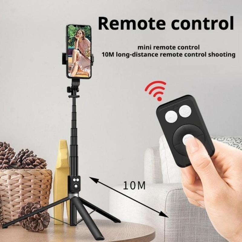 67Inch Aluminum Alloy Phone Selfie Stick with 2 Fill Light, Multifunctional Remote Control Selfie Stick, Live Streaming Tripod for Mobile Phone, Tripod Stand for Vlogging, Gimbal, Photography, Camera Cellphone Smartphone Black tripod ring light moving
