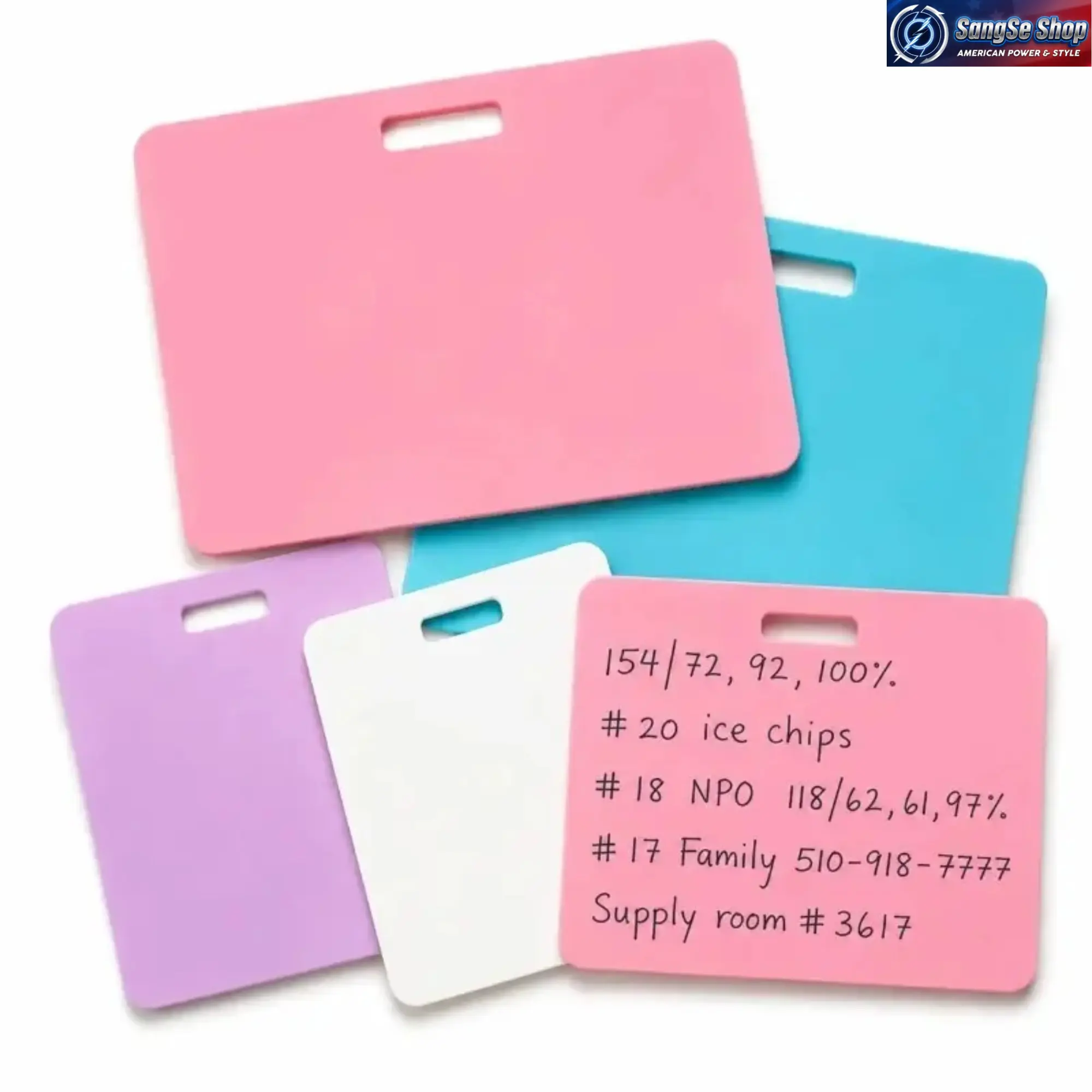【Summervibes】4-Pack Reusable Erasable Badge Notepad, Vertical & Horizontal Dual Badge Note Pad, Wipe-Clean Mini Memo Card with Pen, Portable Nursing Badge Buddy Accessory for Nurses Doctors Healthcare Staff Daily Shift Notes Organizer