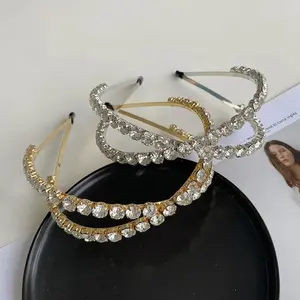 Baroque Rhinestone Crown Hairband Headband  for Women Girls Hair Accessories