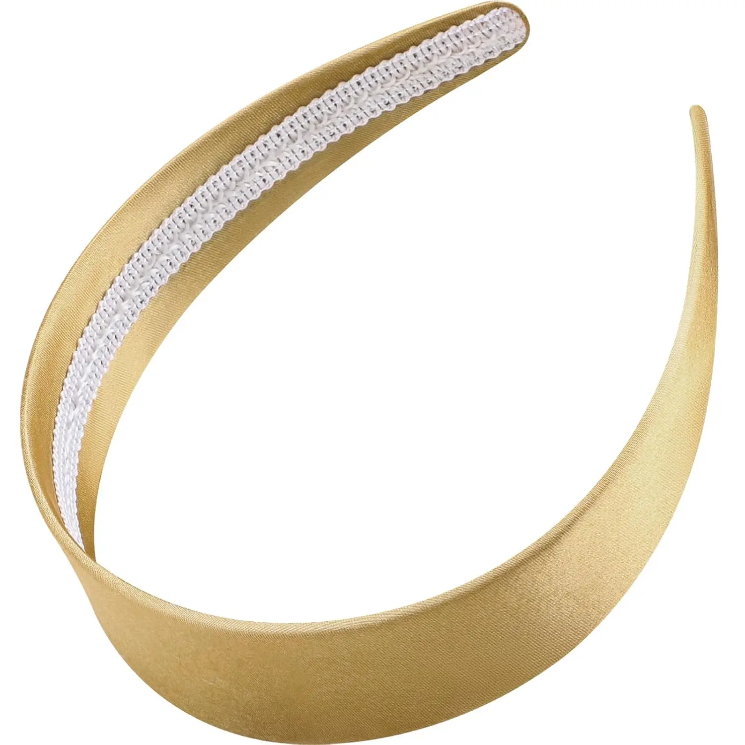 Women's 1.6-Inch Wide Non-Slip Silk Satin Plain Headband - Large Gold Women's Hair Accessory for Cosplay, DIY Use, Headbands, Diy Holiday Head Band, Female