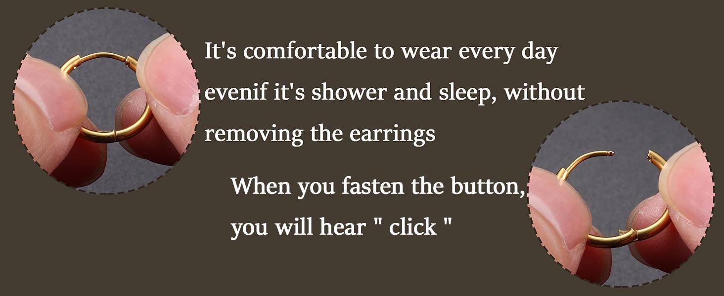 Jstyle Surgical Steel Earrings for Sensitive Ears Hypoallergenic Earrings for Women 20G Flat Back Stud Earrings Cartilage Hoop Earrings 8/10/12MM