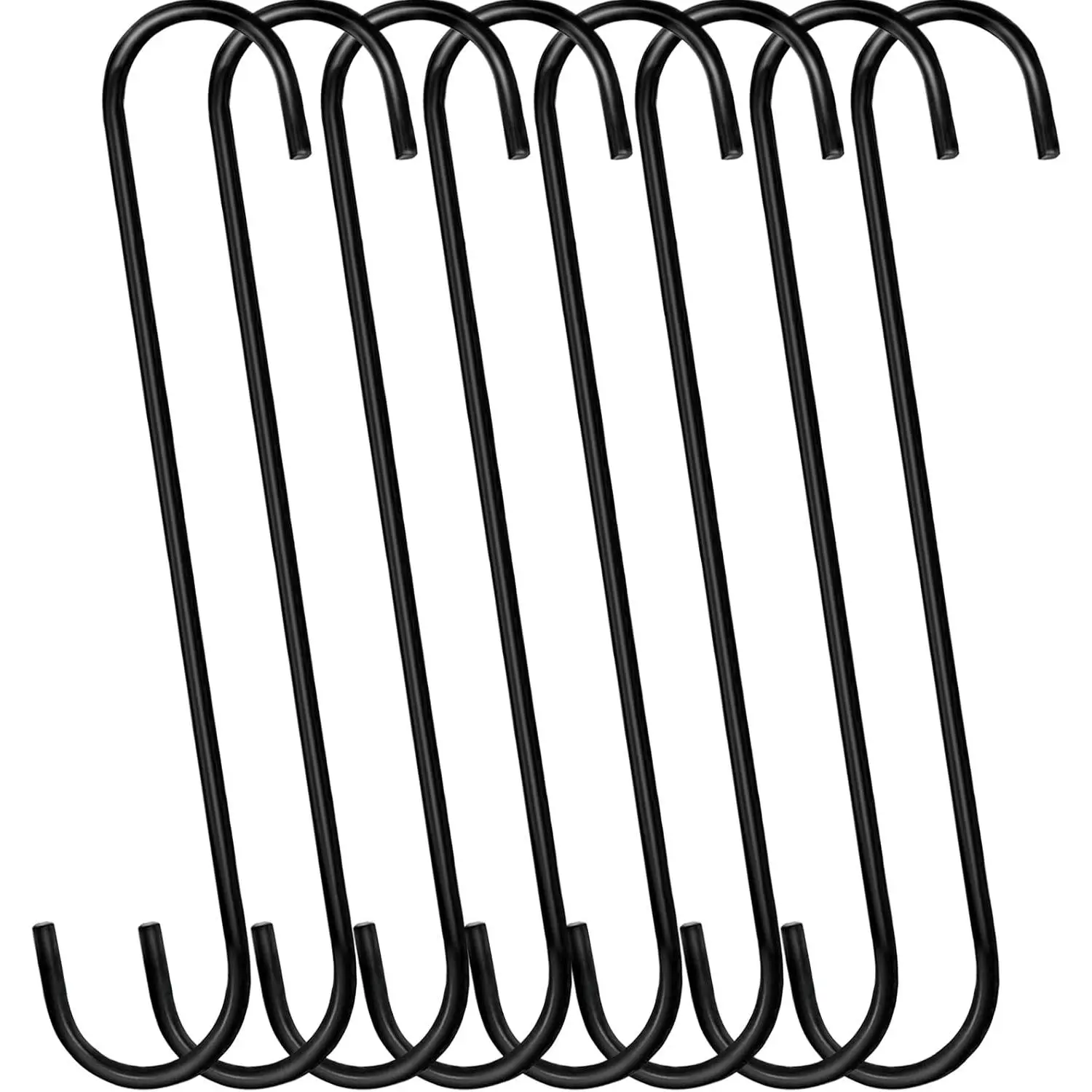 12 inch 8 Pack Extra Large S Hooks Heavy Duty Long S Hook for Hanging Plant, Hook for Tree Branch,Bird Feeder,Pots and Pans Closet Garden Pergola Indoor Outdoor X-Large Hooks