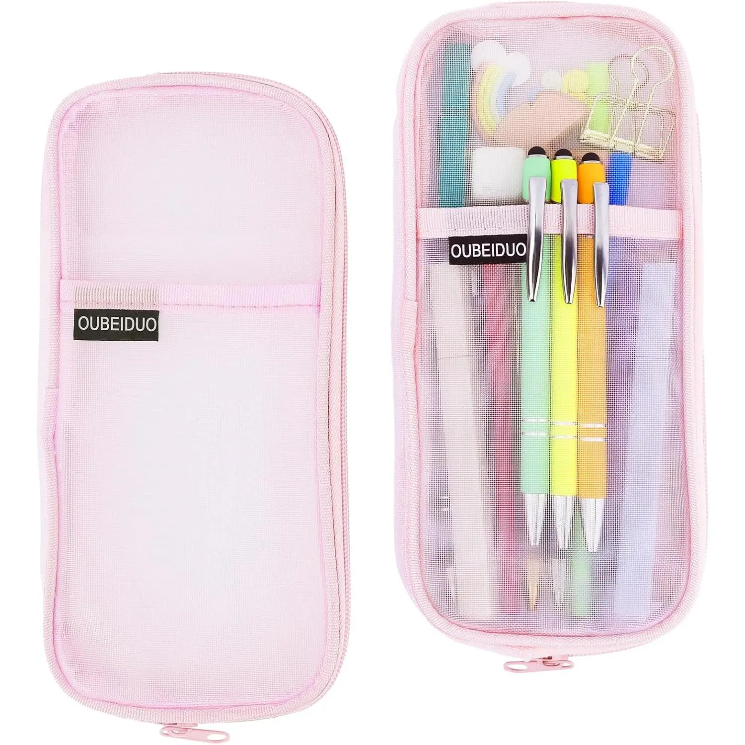 Pencil Case,  Pencil Pouch Bags, Clear Mesh Pencil Case With Zipper, Large Capacity  Bag, Organizer Box for Adult, Aesthetic Pen Bag for Office Travel School Classroom Supplies