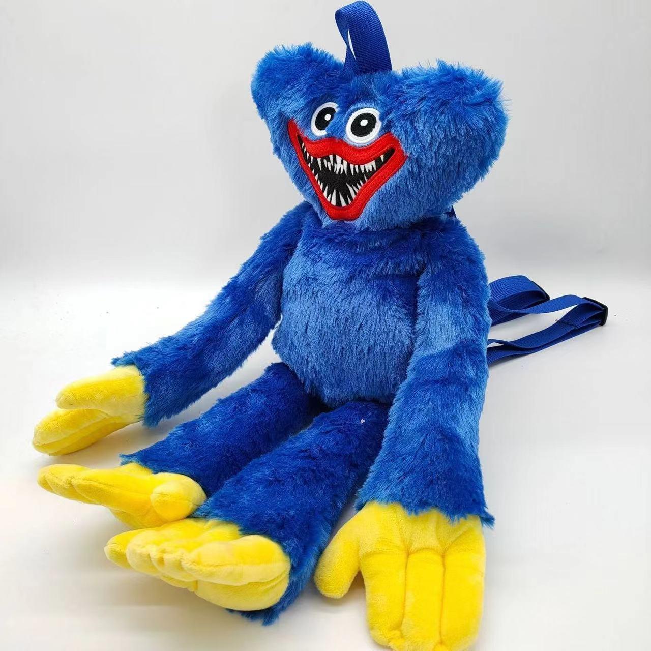 Poppy Playtime Huggy Wuggy Backpack Plush Toy Soft Stuffed Animal Bag Horror Game Gift for Kids Fans