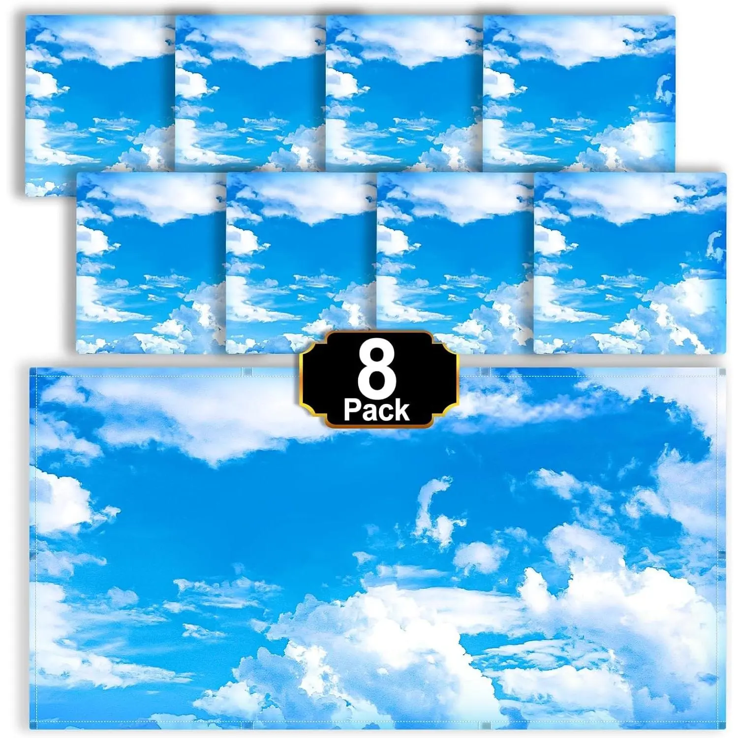 Light Covers for Ceiling Lights Classroom, Fluorescent Light Cover | Office Light Covers Magnetic Light Covers Teacher Classroom Must Haves 4x2 Feet, Home Room School Decor 8Pcs(Cloud Blue Sky)