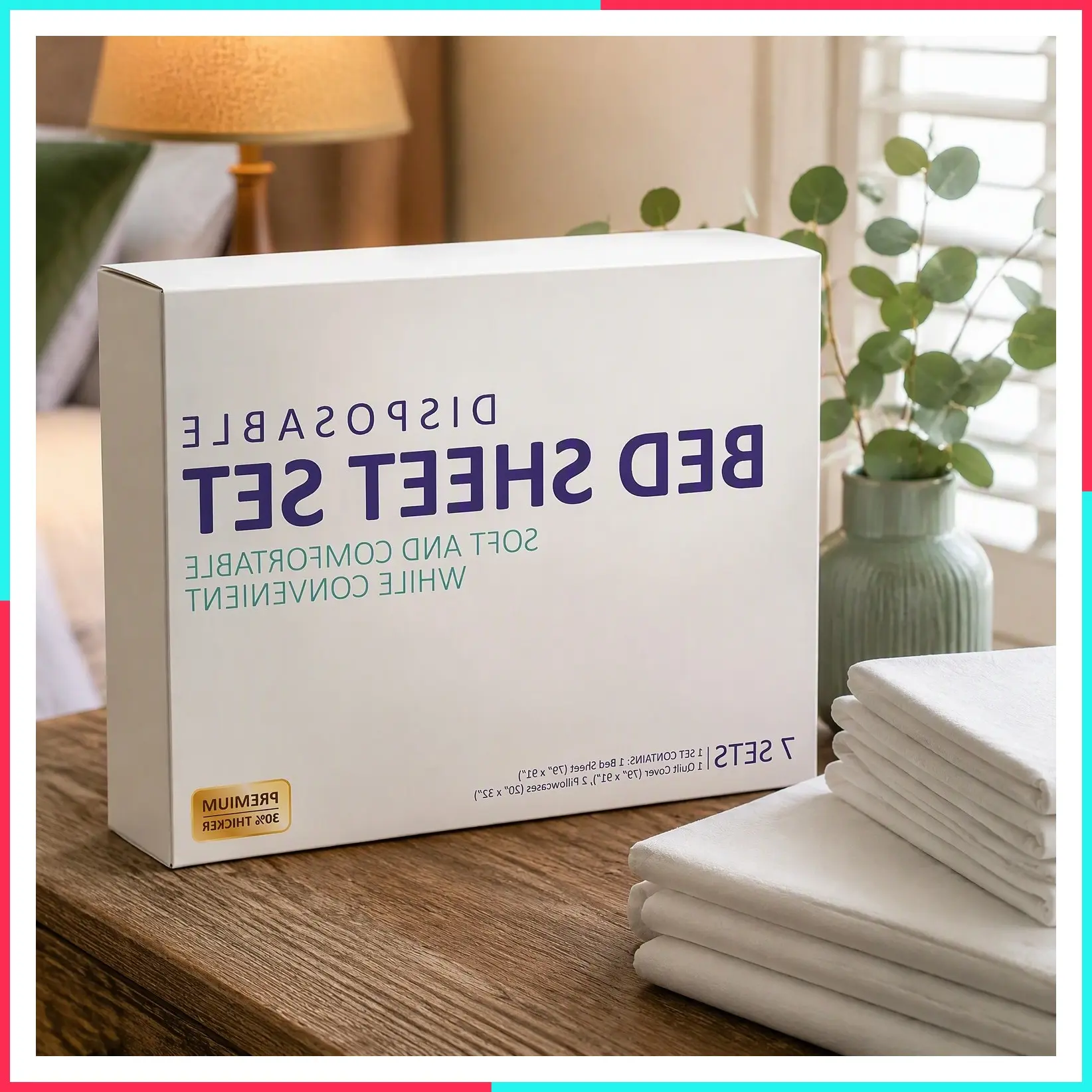 7 Pack Disposable Bed Sheets for Travel & Hotel, 79" x 91"