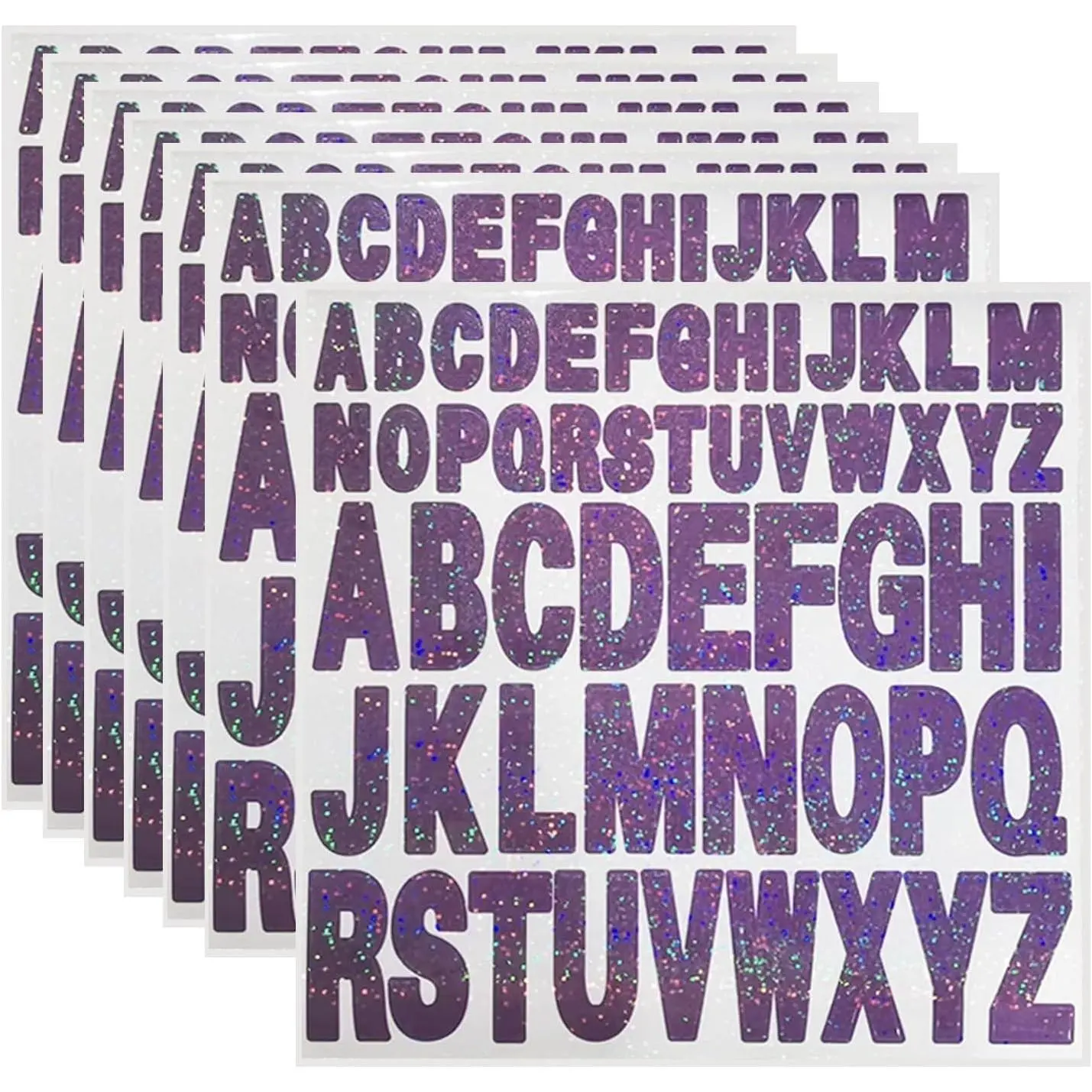 2 Inch + 1 Inch Purple Alphabet Letter Stickers, Self Adhesive Vinyl for Crafts, Outdoor Signs, Walls, Mailboxes, Windows, Doors, Cars, Poster BoardsGift