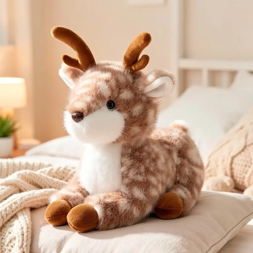 Soft Realistic Deer Plush Toy 25 Cm, Ideal Birthday & Christmas Gift, Room Decor, Wildlife Education, Collectible Gift, Christmas Reindeer Plush, Stuffed Animal Gifts