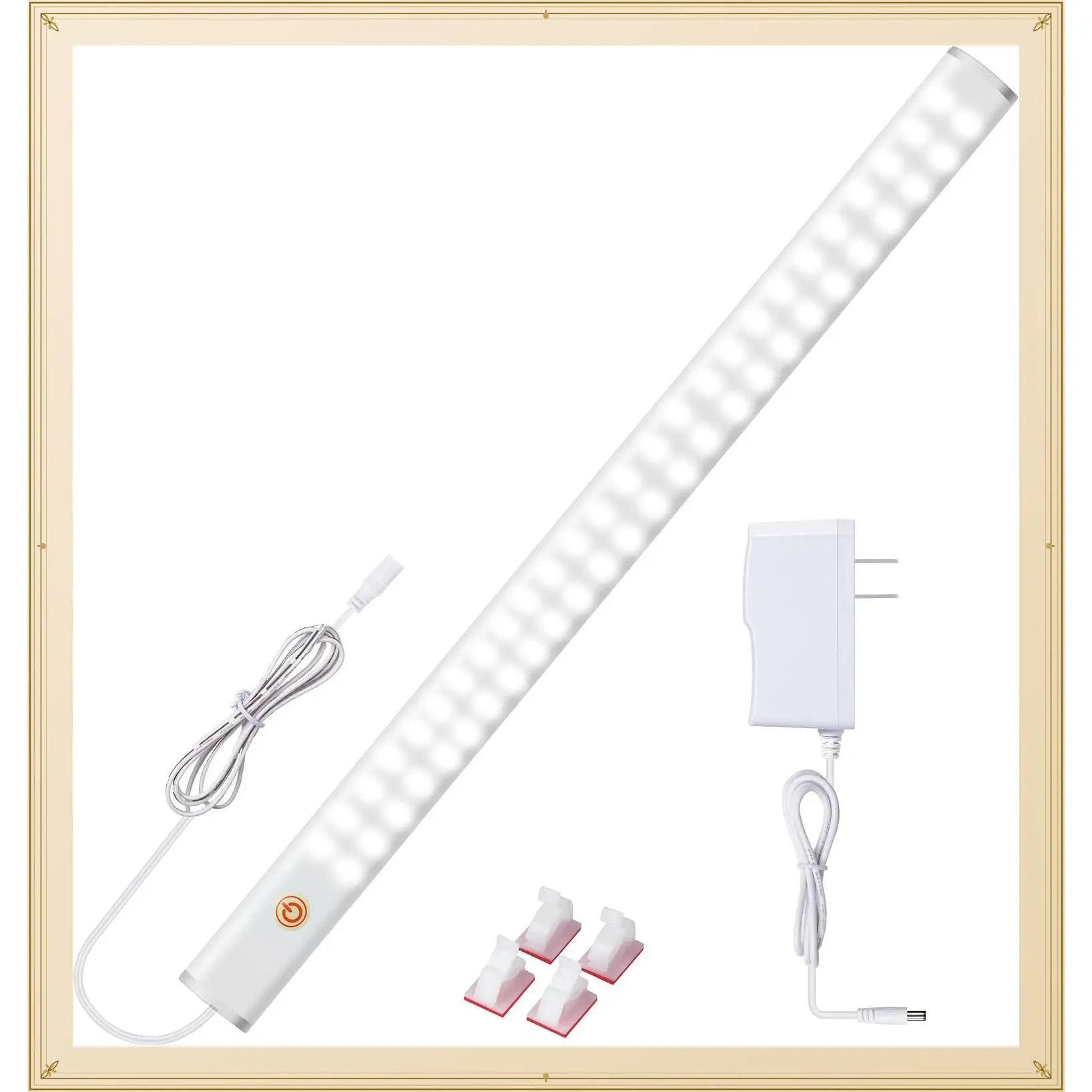 Dimmable LED Under Cabinet Lighting with Touch Switch, Cold White 6000K, Under Counter Lights for DeskGift