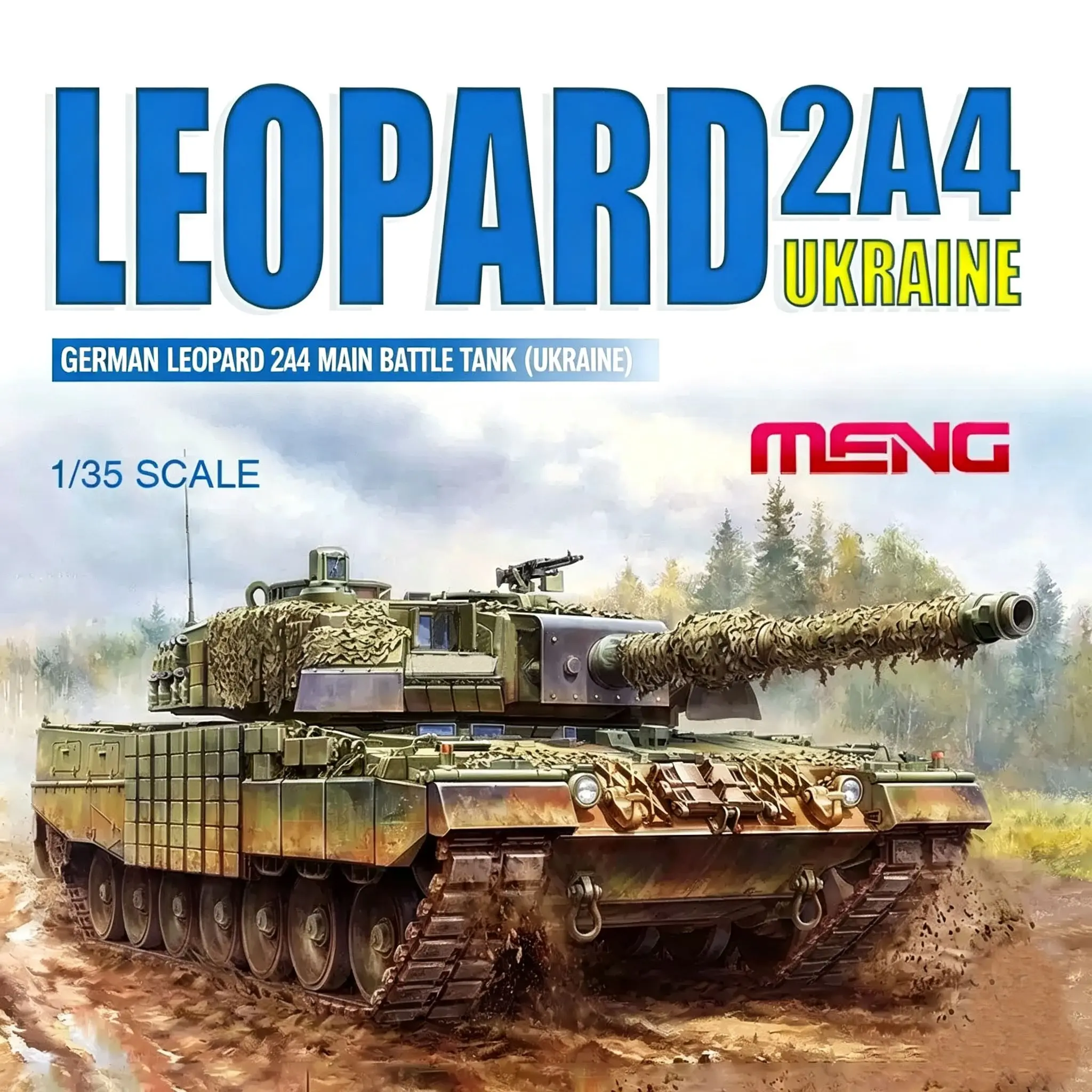 Meng Ts-058 1/35 German Main Battle Tank Leopard 2a4(ukraine) Assembly Model Kit, Detailed Military Vehicle Replica, Collectible Scale Model, Diy Collectible Model