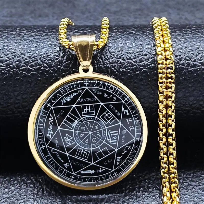 Seven Angels Solomon Talisman Pendant Necklace -   Medal with Protective Charm, Unisex Jewelry for Women and Men, Spiritual Symbolism, Durable and Long-Lasting, Perfect Gift or Personal Accessory