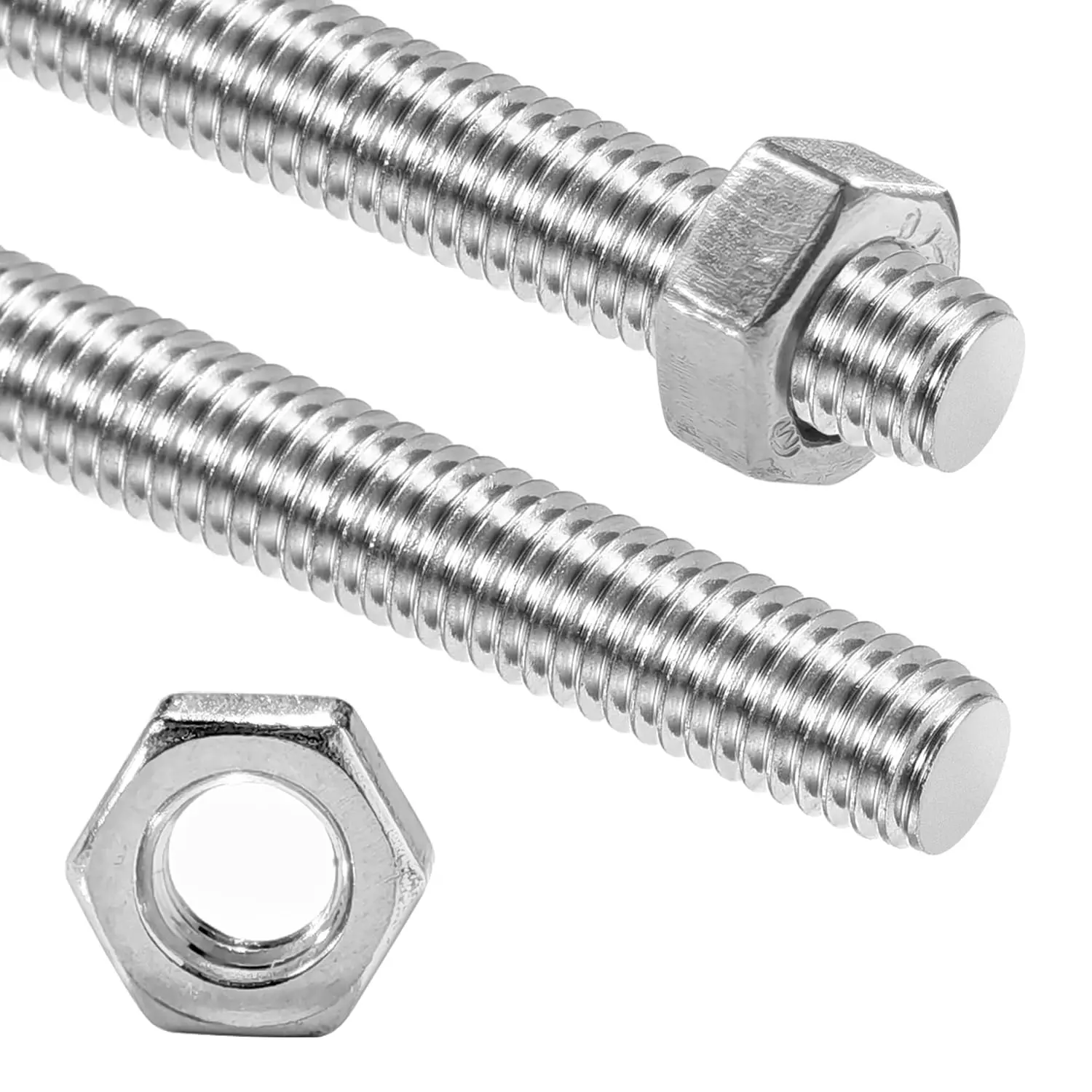 2Pack M3-0.5 304 Stainless Steel Fully  Threaded Rods 300mm/11.8" Length