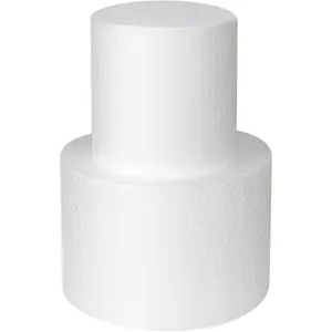 2 Tiers Foam Cake Dummies 4" 6", White Styrofoam Dummy Cake Sets, 8 Inch Tall Fake Cake for Wedding Birthday Decorating Display Cake Supplies