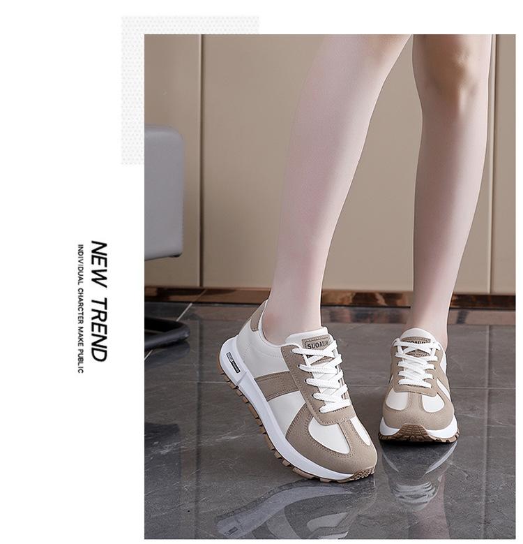2026 Autumn New Women's Sports Shoes, Student Color-Block Hong Kong Style Round-Toe Dad Shoes, Casual German Training Shoes