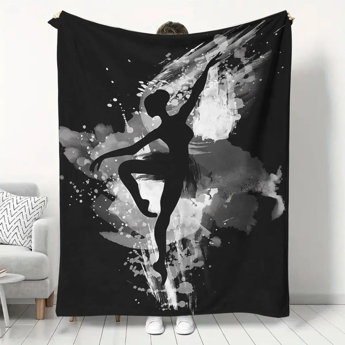 Dance-Inspired Soft Flannel Throw Blanket - 280GSM, Wrinkle Resistant, Durable, Fade Resistant, Machine Washable, All Seasons Comfort - Ideal Gift for Dancers - Perfect for Couch, Bed, Print