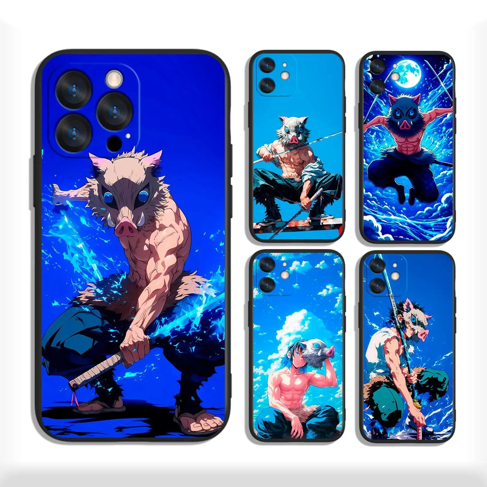 Anime Inosuke Hashibira Boar Mask Custom Protective Cover, Phone Casing & Accessory for iPhone 17 Pro Max, 16, 15, 14, 13, 12, 11 Pro Max, Air
