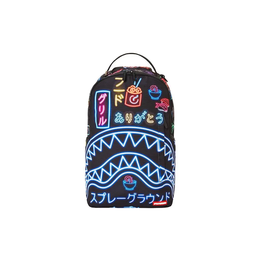 Sprayground SG Shark Graffiti Backpack – Unisex Oversized Fluorescent Shark Mouth Design in Black