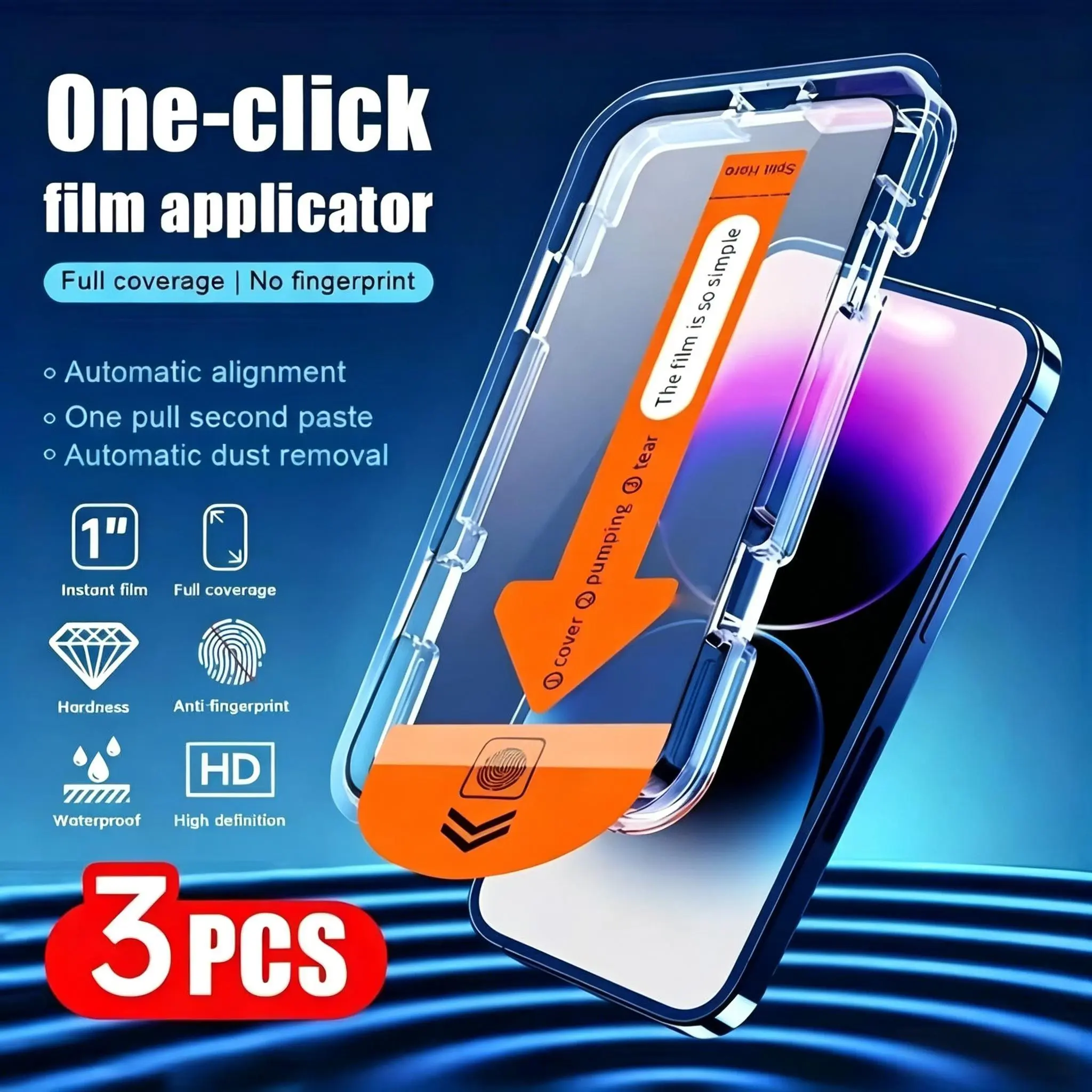 3-Pack HD Tempered Glass Screen Protector for iPhone 17/16/15/14/13/12/11/x Series, Dust-Free Installation, Anti-Shatter, Smooth Touch, Case Compatible