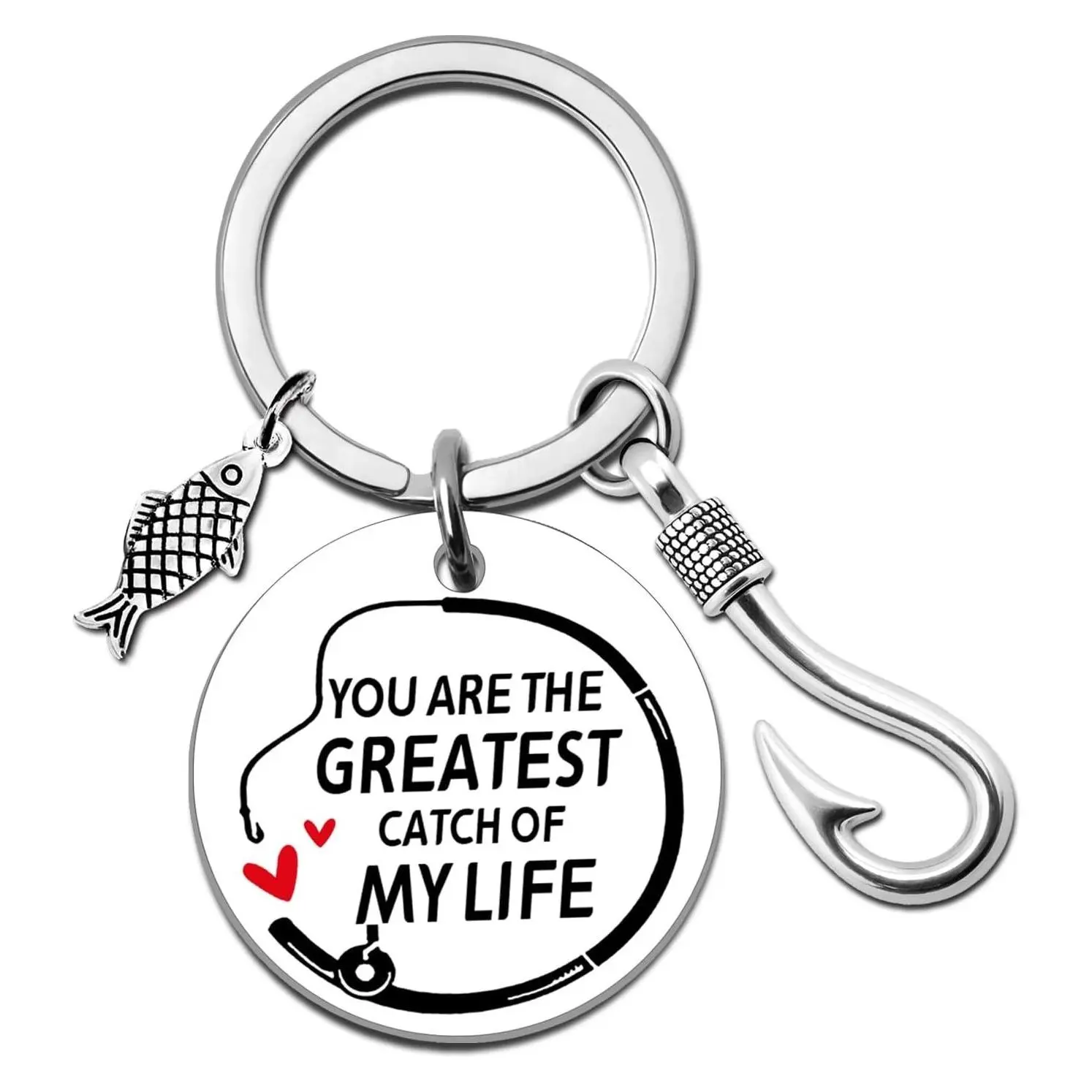 Funny Fishing Lure Hook Keychain - Personalized Gift for Men Fisherman Boyfriend Husband - Birthday Valentines Day Gifts for HimGift