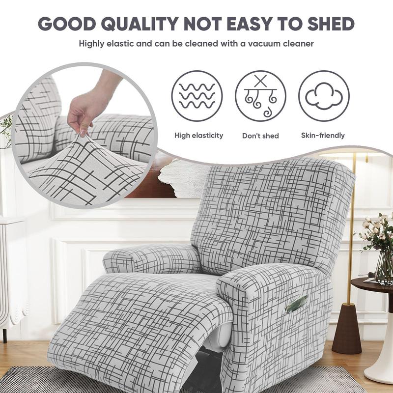 Lavishicover Line Pattern Elastic Recliner Chair Cover for Single Sofa, Noslip Recliner Slipcover with Side Pocket, Furniture Protector for Home Decor Lavishicover Line Pattern Elastic Recliner Chair Cover for Single Sofa, Noslip Recliner Slipcover with Side Pocket, Furniture Protector for Home Decor