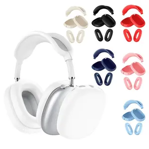 5-In-1 Silicone Earphone Protector Case for Apple AirPods Max Headphones, Soft Anti-Scratch Full Protection Transparent Headset Cover, Earphone Protective Cover
