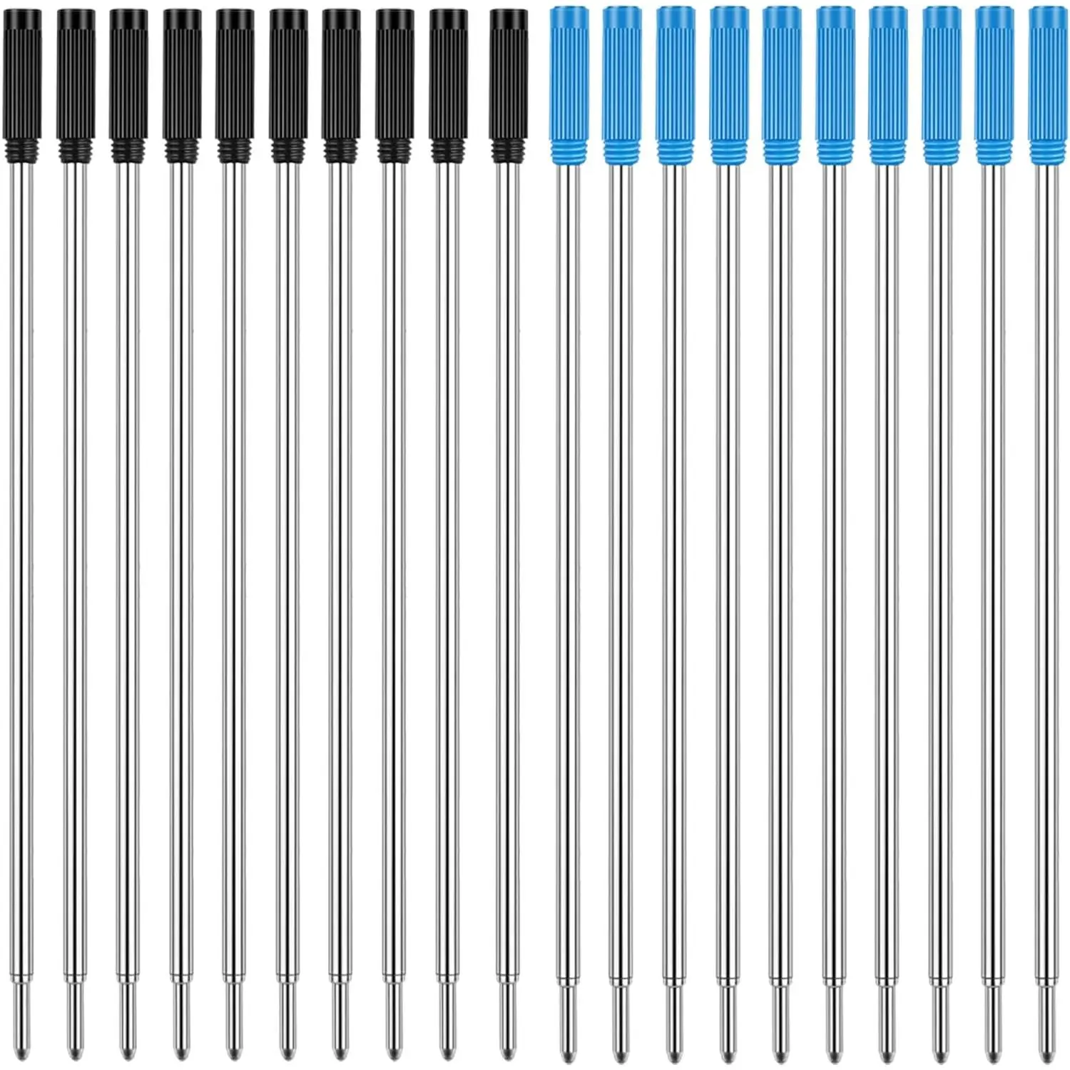 Compatible Ballpoint Pen Refills 20 Pack, 1.0mm Medium Point-10 Black & 10 Blue, Smooth Writing Replaceable  Ink Refill