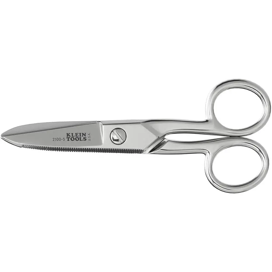Electrician Scissors, 5.25-Inch Compact Heavy-Duty Cutting, for Low Voltage Work