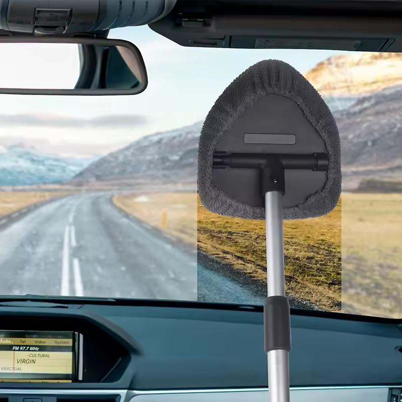 Microfiber Window Glass Cleaning Brush Car Windshield Cleaning Brush Set With Pad Extendable Handle Scraper Mist Eliminator Valentine's Day gift Tiktok Shop