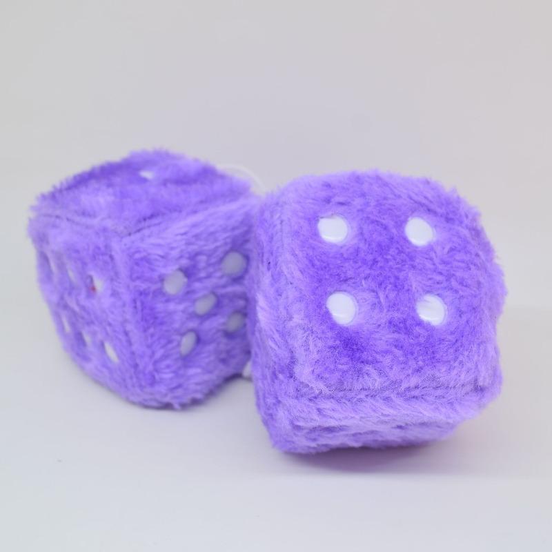 6cm long hair hot stamping dice plush toy cube pendant, rearview mirror pendant sieve