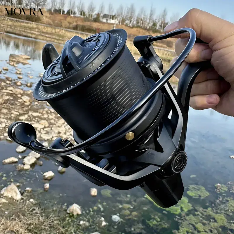 MOVRA1 -Speed 4.8:1 Metal Spool Spinning Fishing Reel - 9000/10000/12000/14000 Power 44.09LB Saltwater & Freshwater Casting Reel with Ergonomic Handle, Durable Metal Construction & Drag System Trolling, Jigging, Deep Sea